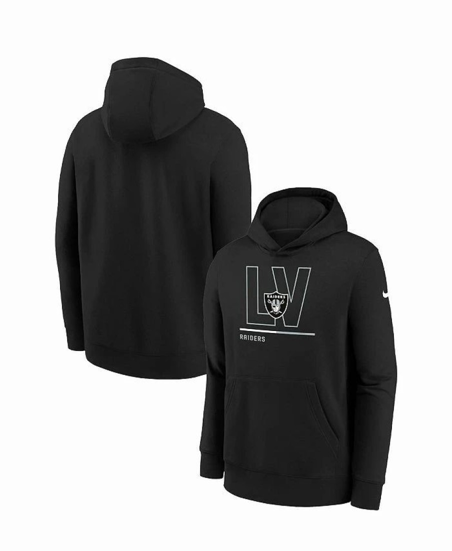 Sports Fan Shop * | Nike Youth Boys Las Vegas Raiders City Code Pullover Hoodie Black