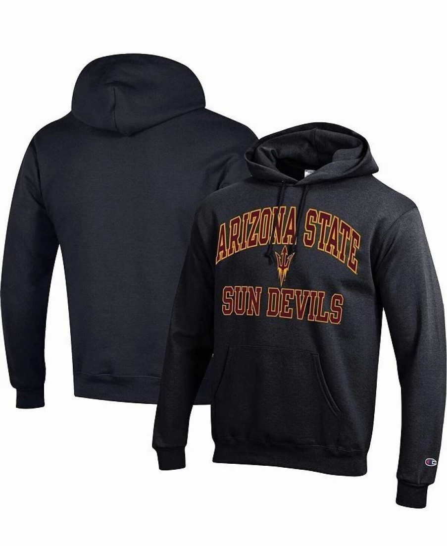 Sports Fan Shop * | Champion Men'S Arizona State Sun Devils High Motor Pullover Hoodie Black