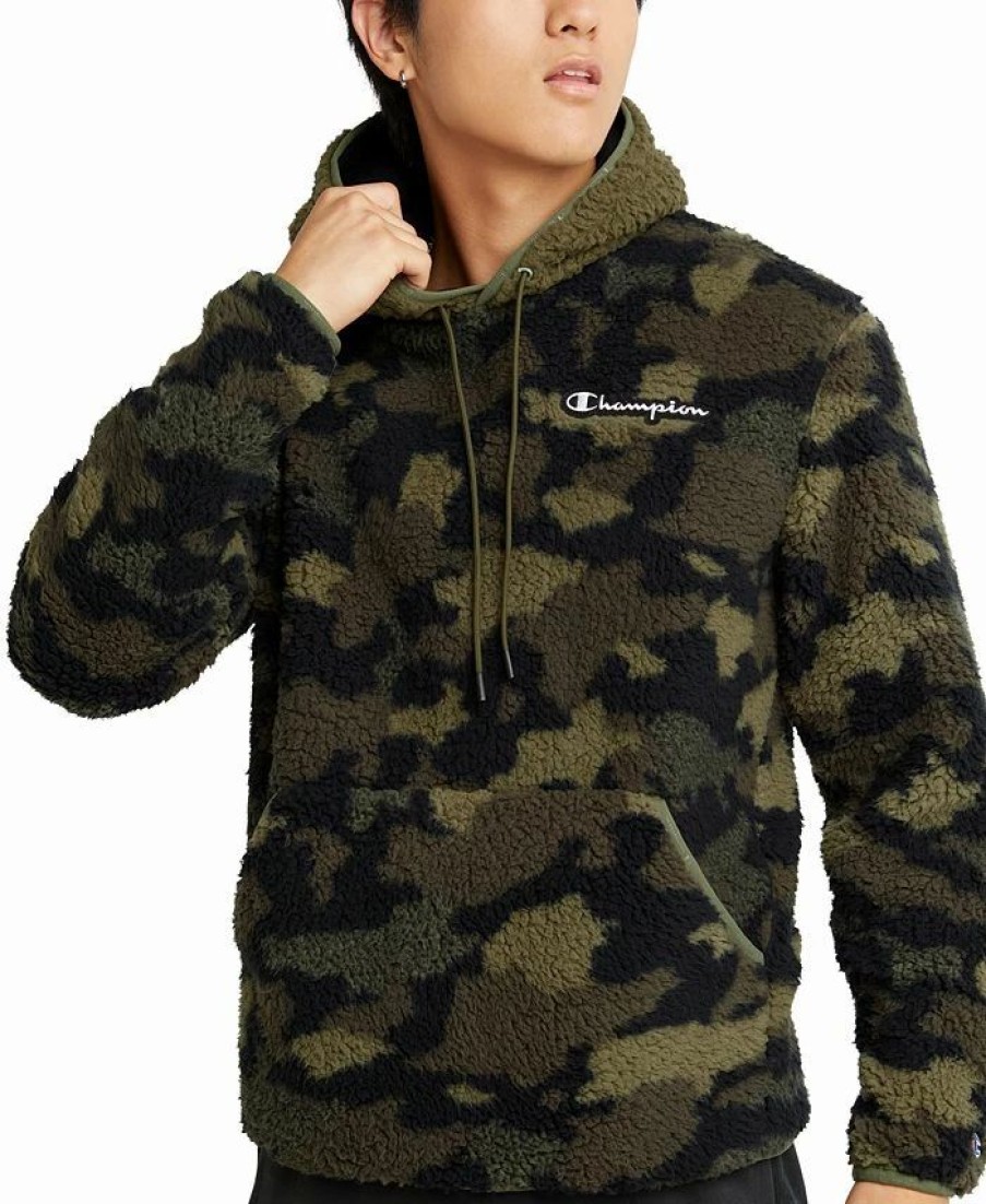 Activewear * | Champion Men'S Cozy Standard-Fit Camouflage Plush Fleece Hoodie