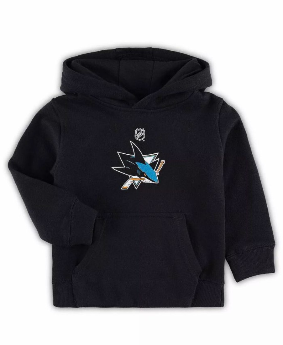 Sports Fan Shop * | Outerstuff Toddler Boys San Jose Sharks Primary Logo Pullover Hoodie Black