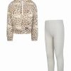 Kids * | Nike Little Girls Pullover Hoodie And Leggings, 2 Piece Set Pale Ivory Heather