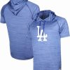 Sports Fan Shop * | Men'S Heathered Royal Los Angeles Dodgers Raglan Short Sleeve Pullover Hoodie Heather Royal