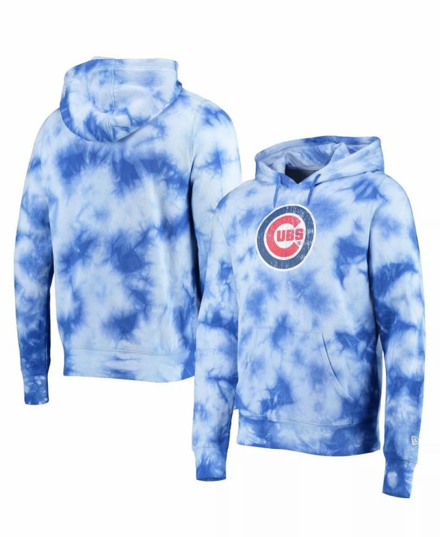 Sports Fan Shop * | New Era Men'S Chicago Cubs Tie-Dye Pullover Hoodie Royal