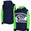 Sports Fan Shop * | Outerstuff Youth Boys College Seattle Seahawks Poster Board Full-Zip Hoodie Navy, Neon Green