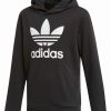 Kids * | Adidas Big Boys Logo-Print French Terry Hoodie Black/White