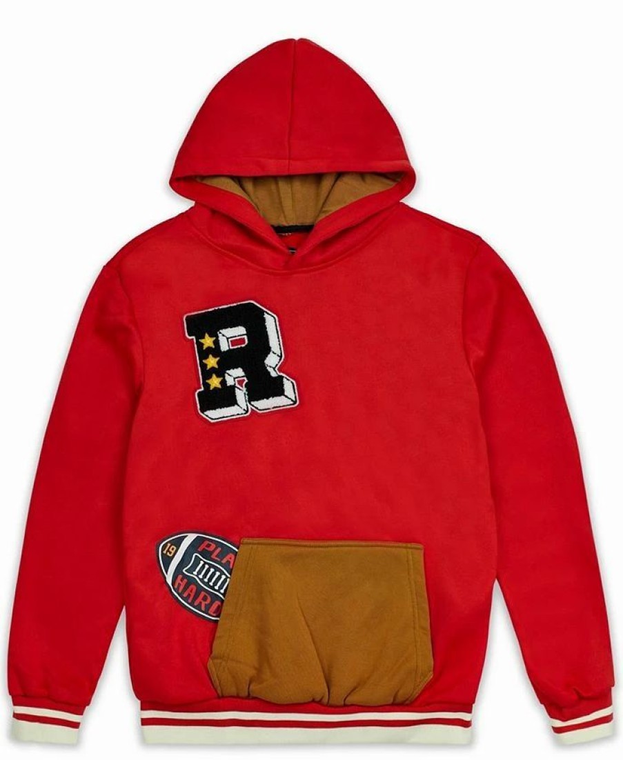 Hoodies & Sweatshirts * | Men'S Play Hard Pullover Hoodie Red