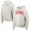 Sports Fan Shop * | Champion Men'S Heathered Cincinnati Bearcats Cincy Arch Pullover Hoodie Oatmeal