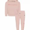 Kids * | Champion Little Girls Glitter Script Fleece Hoodie And Joggers Set, 2 Piece