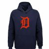 Sports Fan Shop * | Outerstuff Youth Boys And Girls Detroit Tigers Team Primary Logo Pullover Hoodie Navy