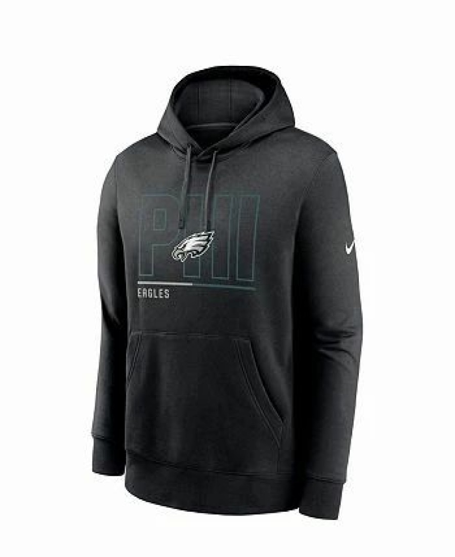 Sports Fan Shop * | Nike Men'S Philadelphia Eagles City Code Club Fleece Pullover Hoodie Black