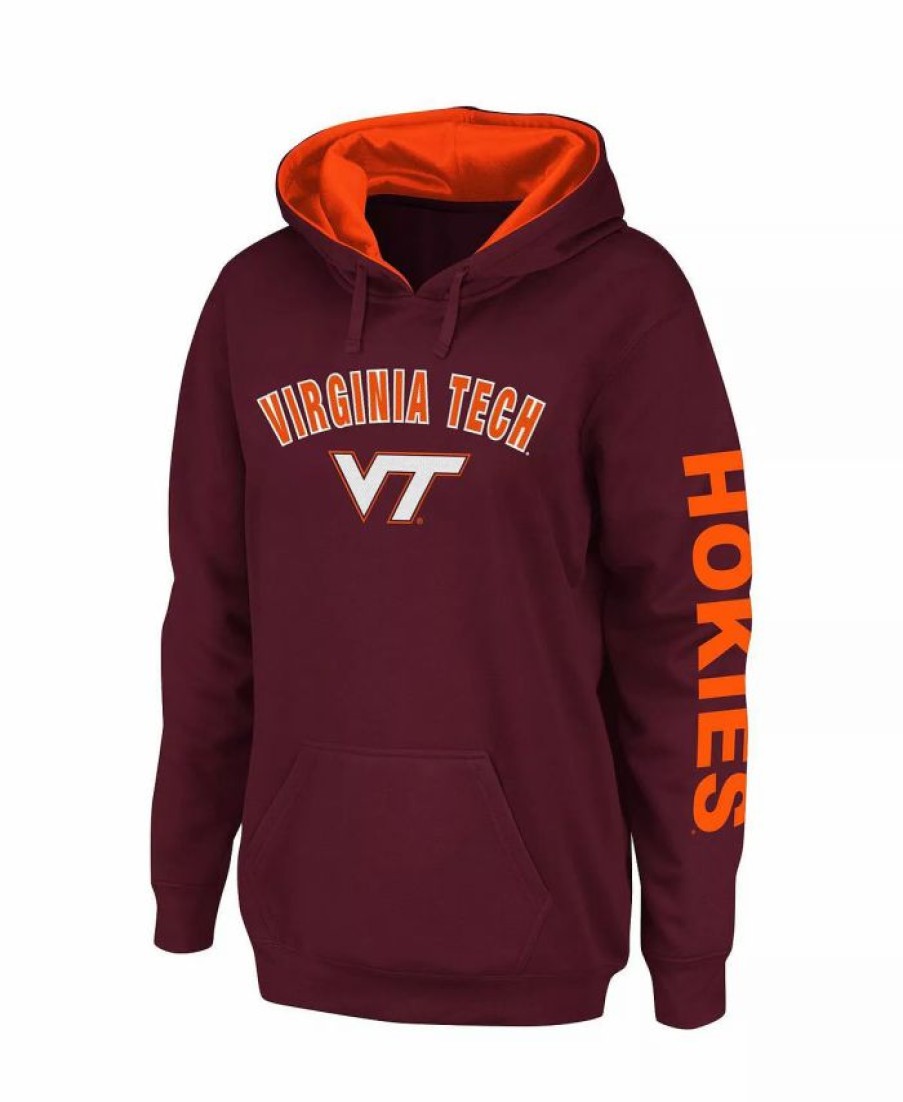 Sports Fan Shop * | Women'S Virginia Tech Hokies Loud And Proud Pullover Hoodie Maroon