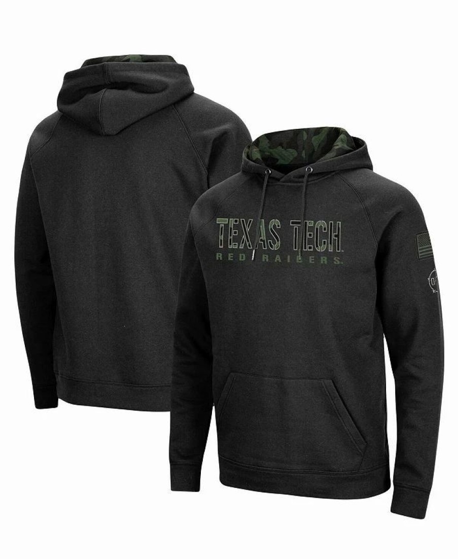 Sports Fan Shop * | Men'S Texas Tech Red Raiders Oht Military-Inspired Appreciation Camo Pullover Hoodie Black