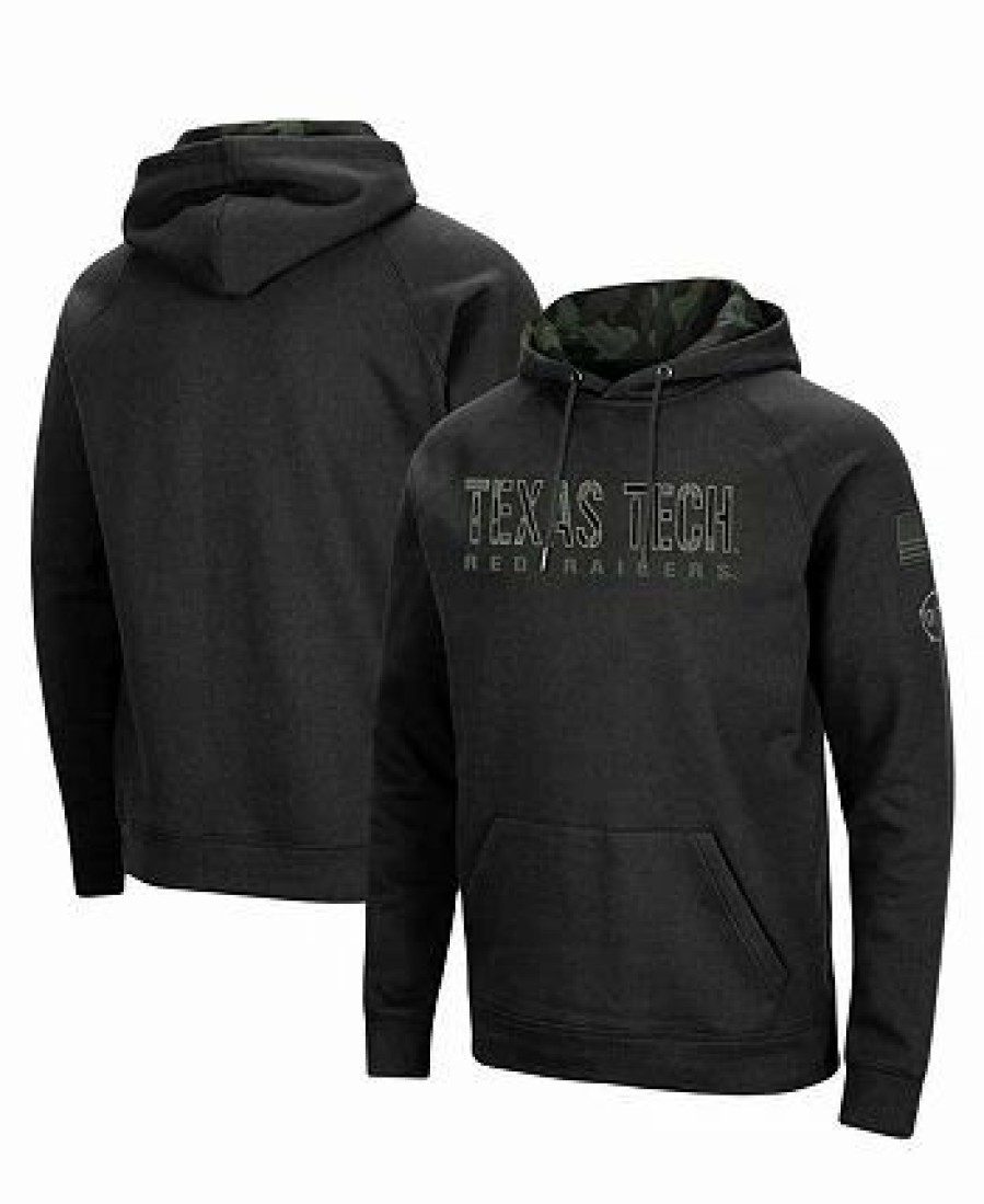 Sports Fan Shop * | Men'S Texas Tech Red Raiders Oht Military-Inspired Appreciation Camo Pullover Hoodie Black