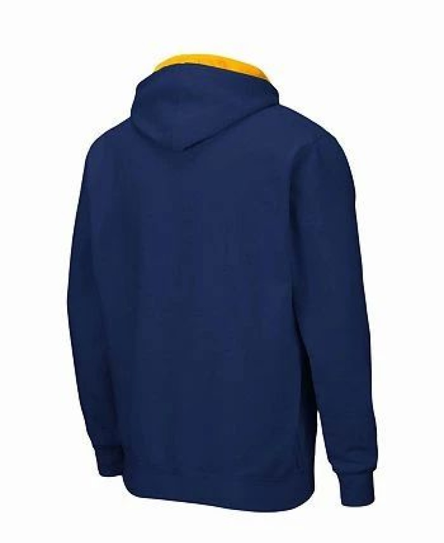 Sports Fan Shop * | Men'S West Virginia Mountaineers Big And Tall Full-Zip Hoodie Navy