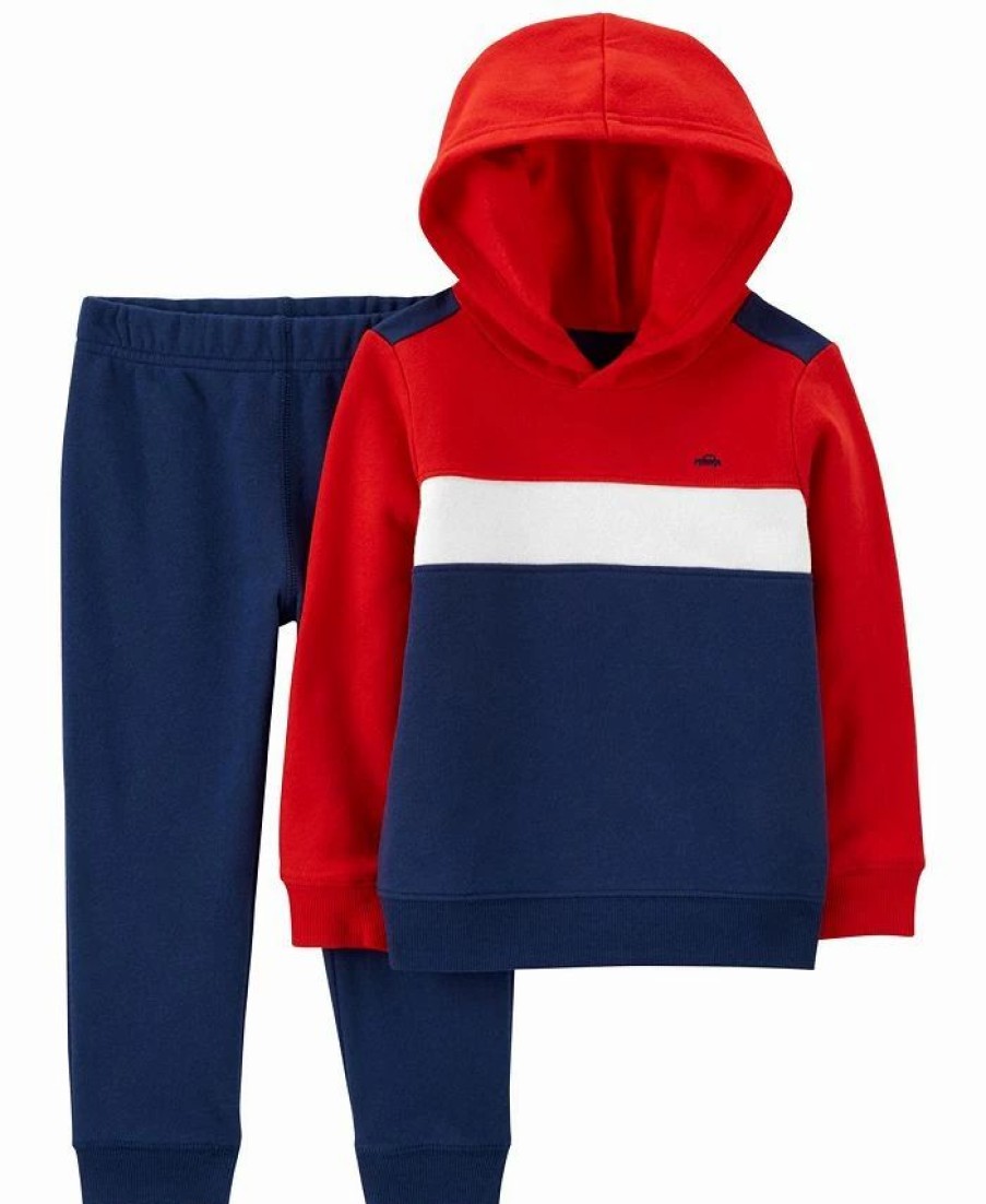 Kids * | Carter'S Toddler Boys Fleece Hoodie And Joggers, 2 Piece Set Blue