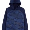 Kids * | Carter'S Little Boys Camo French Terry Pullover Hoodie Blue