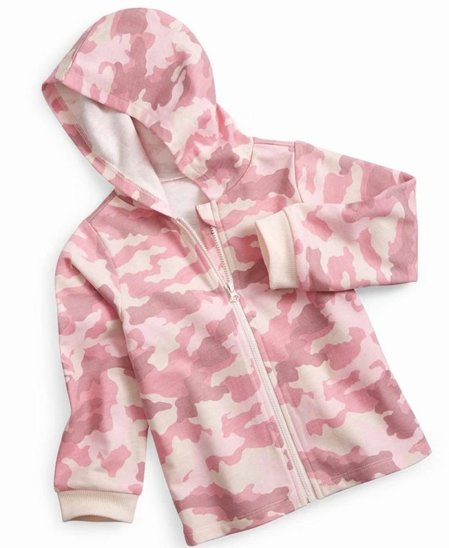 Kids * | Baby Girls Camouflage Full Zip Hoodie, Created For Macy'S Crystal Pink