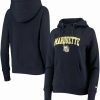 Sports Fan Shop * | Champion Women'S Marquette Golden Eagles Arch Team Logo Pullover Hoodie Navy