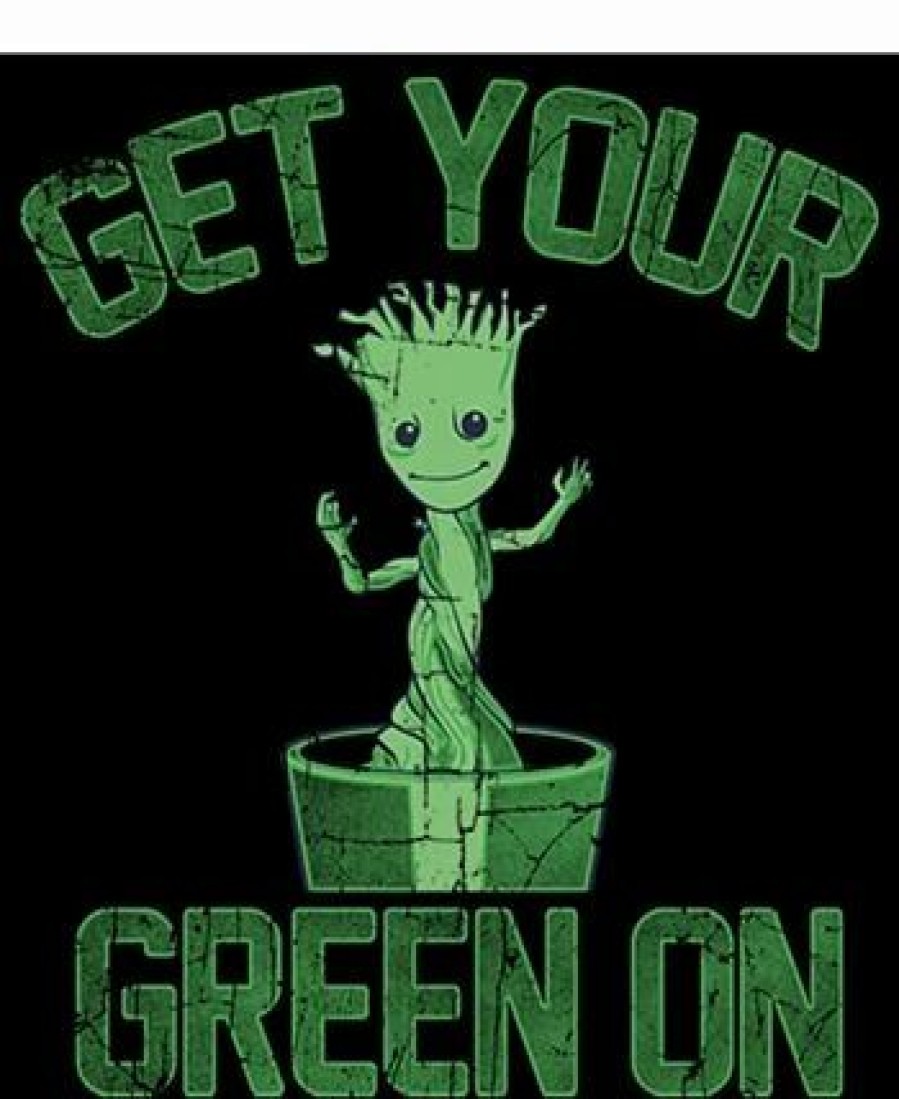 Kids * | Marvel Boy'S Groot St. Patrick'S Day Get Your Green On Child Pull Over Hoodie Black