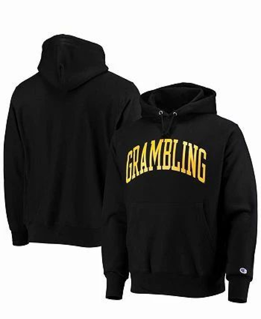 Sports Fan Shop * | Champion Men'S Grambling Tigers Tall Arch Pullover Hoodie Black