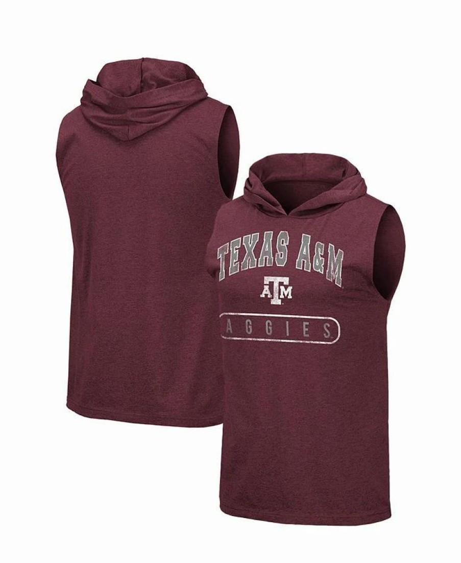 Sports Fan Shop * | Men'S Texas A M Aggies Varsity Hoodie Tank Top Maroon