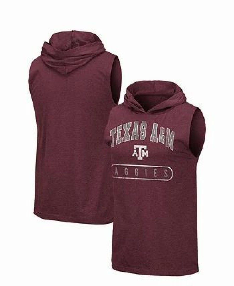 Sports Fan Shop * | Men'S Texas A M Aggies Varsity Hoodie Tank Top Maroon