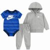 Kids * | Nike Baby Boys Just Do It Striped Full-Zip Hoodie, Pants And Bodysuit, 3 Piece Set