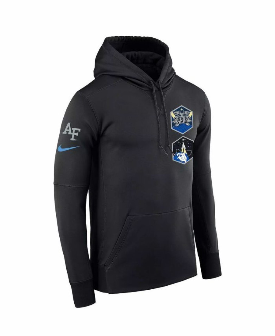 Sports Fan Shop * | Nike Men'S Air Force Falcons Space Force Rivalry Badge Therma Pullover Hoodie Black