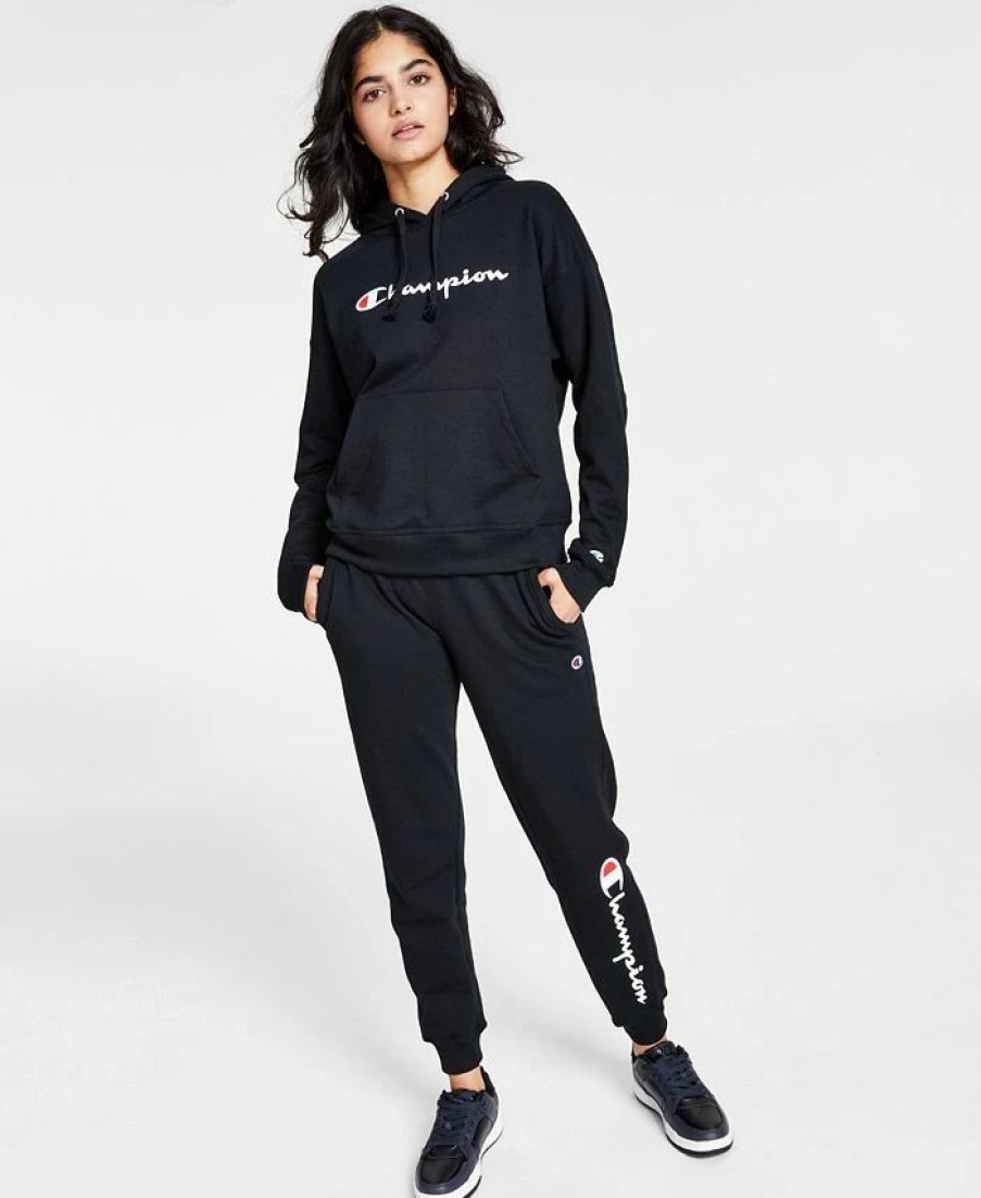 Women * | Champion Women'S Relaxed Logo Print Hoodie & Sweatpant Jogger