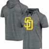 Sports Fan Shop * | Men'S San Diego Padres Raglan Short Sleeve Pullover Hoodie Charcoal