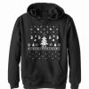 Kids * | Nintendo Boy'S Ugly Christmas Tree Super Mario Child Pull Over Hoodie Black