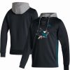 Sports Fan Shop * | Adidas Men'S San Jose Sharks Skate Lace Aeroready Pullover Hoodie Black