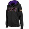 Sports Fan Shop * | Women'S Lsu Tigers Arched Name Full-Zip Hoodie Black