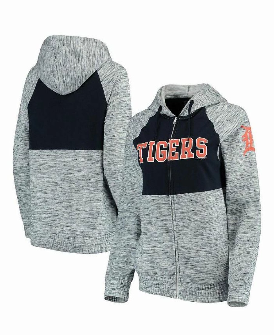 Sports Fan Shop * | New Era Women'S Detroit Tigers Space Dye Pullover Hoodie Navy