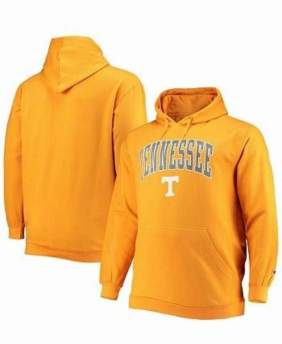 Sports Fan Shop * | Champion Men'S Tennessee Volunteers Big And Tall Arch Over Logo Powerblend Pullover Hoodie Tenn Orange