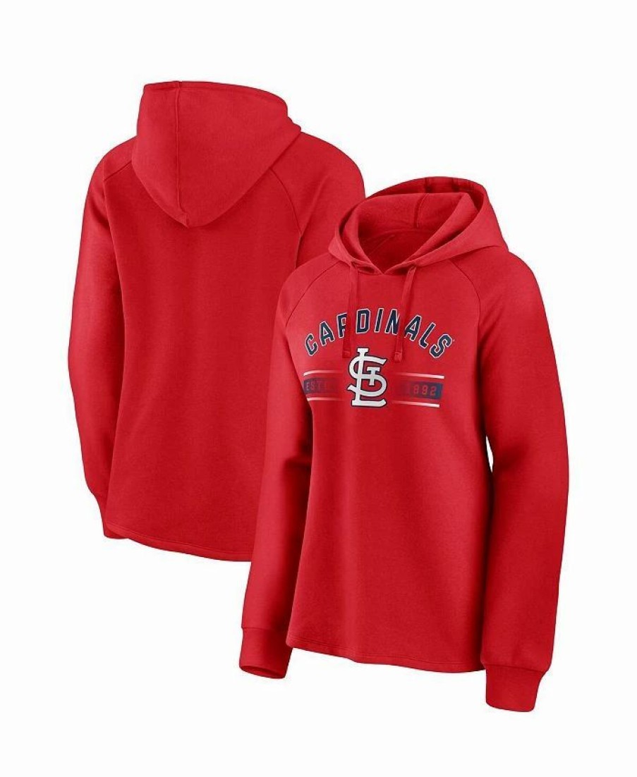 Sports Fan Shop * | Fanatics Women'S Branded St. Louis Cardinals Perfect Play Raglan Pullover Hoodie Red