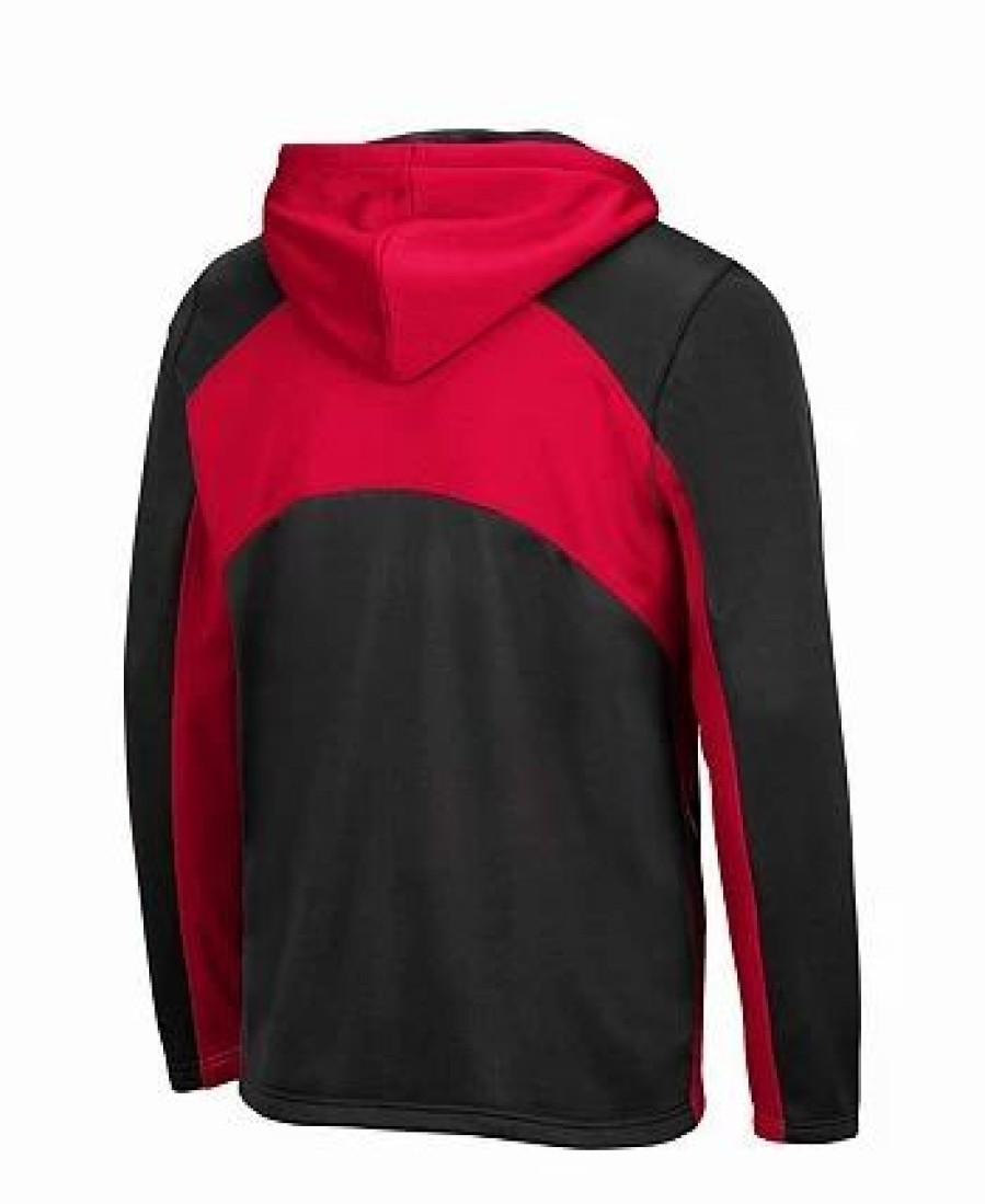 Sports Fan Shop * | Men'S Nebraska Huskers Luge 2.0 Full-Zip Hoodie Black