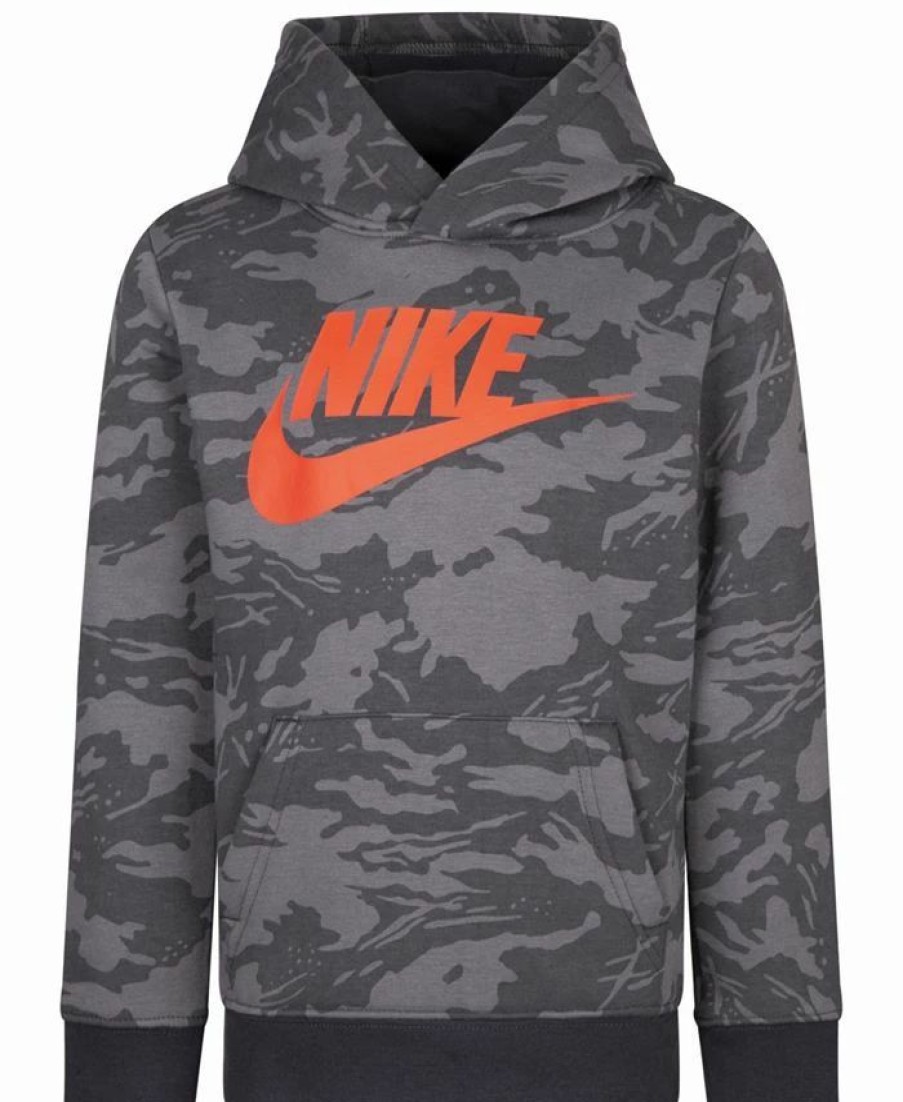 Kids * | Nike Toddler Boys Camo Futura Fleece Hoodie Smoke Gray