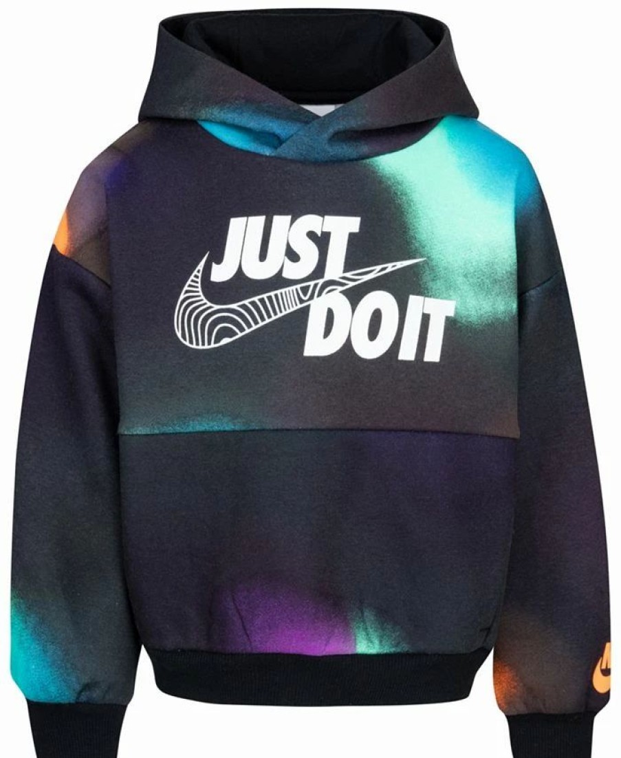 Kids * | Nike Little Boys Sportswear Illuminate Fleece Pullover Hoodie Black