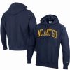 Sports Fan Shop * | Champion Men'S North Carolina A&T Aggies Tall Arch Pullover Hoodie Navy