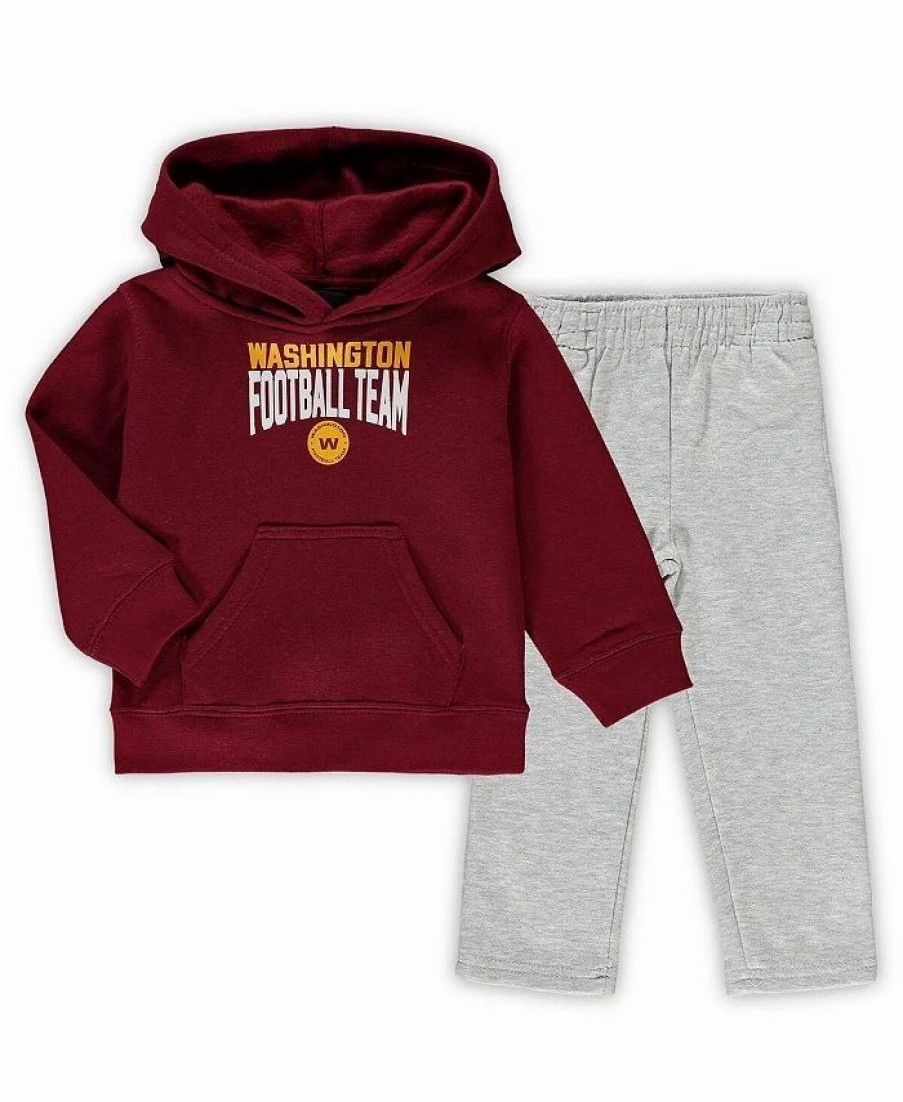 Sports Fan Shop * | Outerstuff Toddler Boys Washington Football Team Fan Flare Pullover Hoodie And Sweatpants Set Burgundy, Heathered Gray