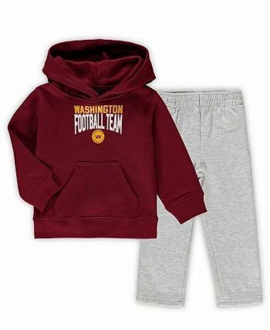 Sports Fan Shop * | Outerstuff Toddler Boys Washington Football Team Fan Flare Pullover Hoodie And Sweatpants Set Burgundy, Heathered Gray