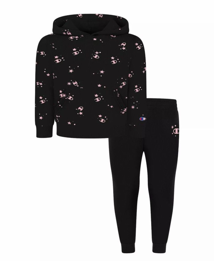 Kids * | Champion Toddler Girls C Stars All Over Print Fleece Hoodie And Joggers Set, 2 Piece