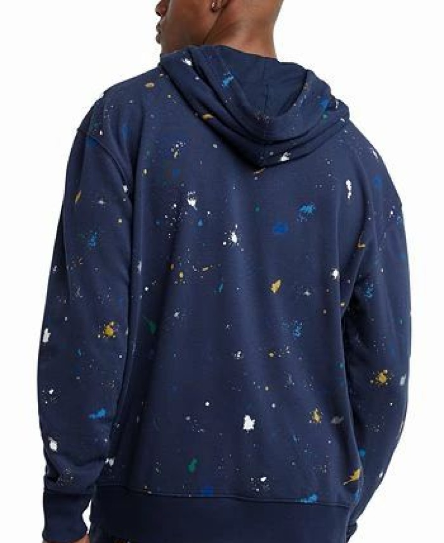 Activewear * | Champion Men'S Slim-Fit Global Explorer Quarter-Zip Paint Splatter Hoodie