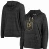 Sports Fan Shop * | New Era Women'S 5Th & Ocean By Lafc Plus Size Tri-Blend V-Neck Pullover Hoodie Heathered Black