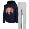 Sports Fan Shop * | Outerstuff Youth Boys Chicago Bears Double Up Pullover Hoodie And Pants Set Navy, Heather Gray