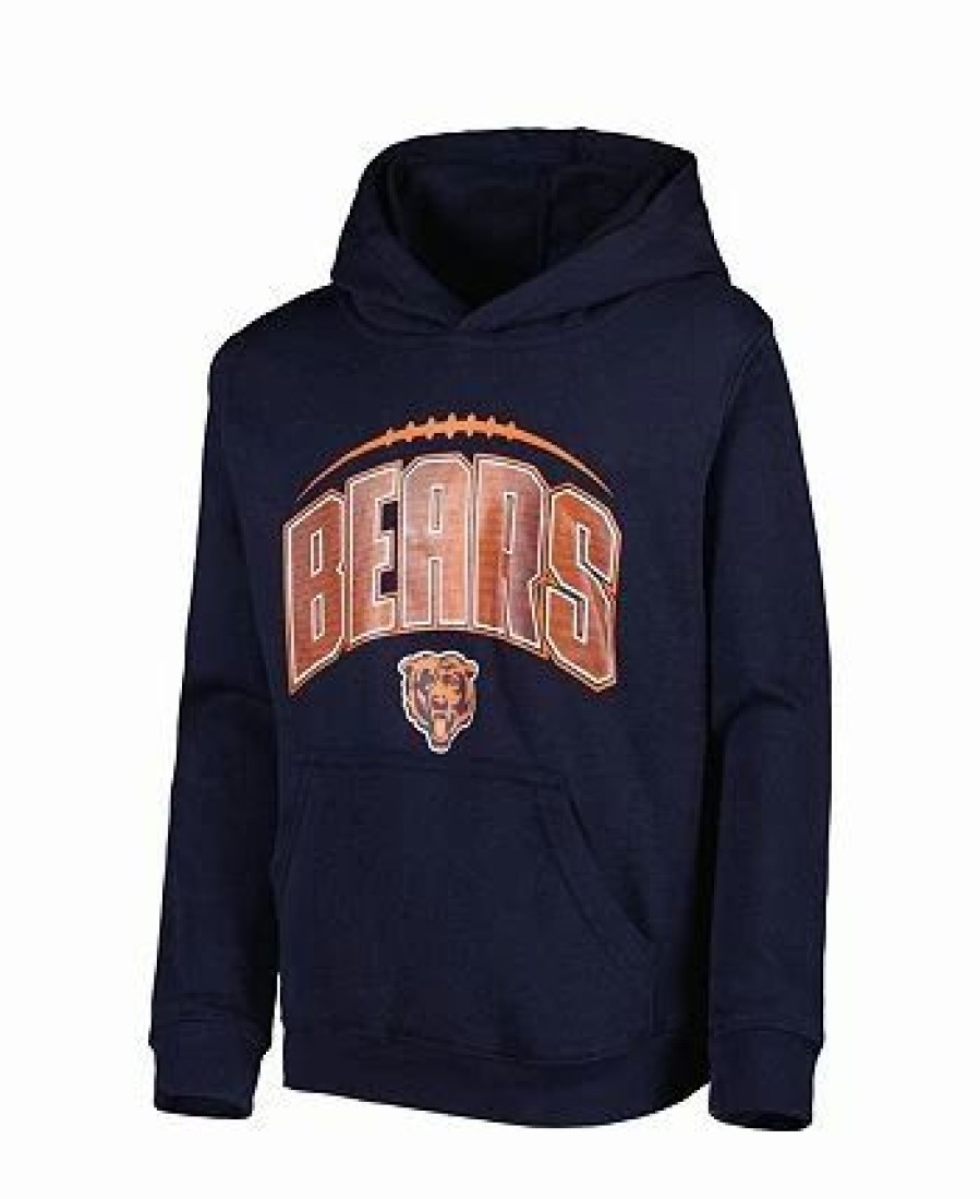 Sports Fan Shop * | Outerstuff Youth Boys Chicago Bears Double Up Pullover Hoodie And Pants Set Navy, Heather Gray