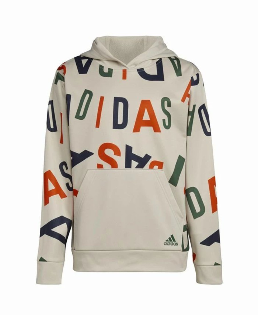 Kids * | Adidas Big Boys Long Sleeve Lineage Love Pullover Hoodie