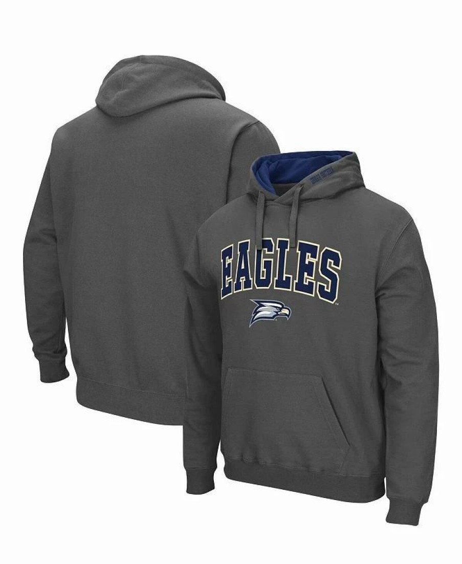 Sports Fan Shop * | Men'S Georgia Southern Eagles Arch And Logo Pullover Hoodie Charcoal