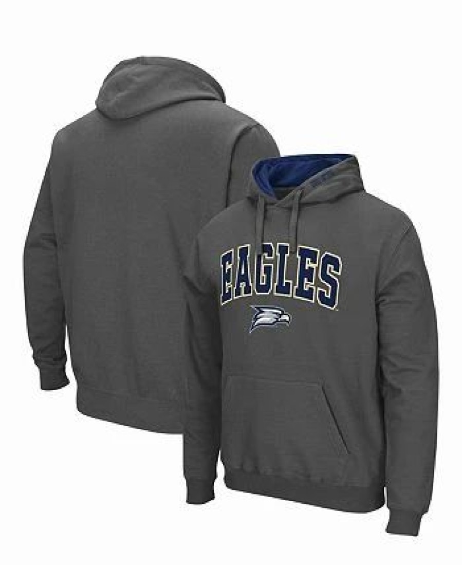 Sports Fan Shop * | Men'S Georgia Southern Eagles Arch And Logo Pullover Hoodie Charcoal